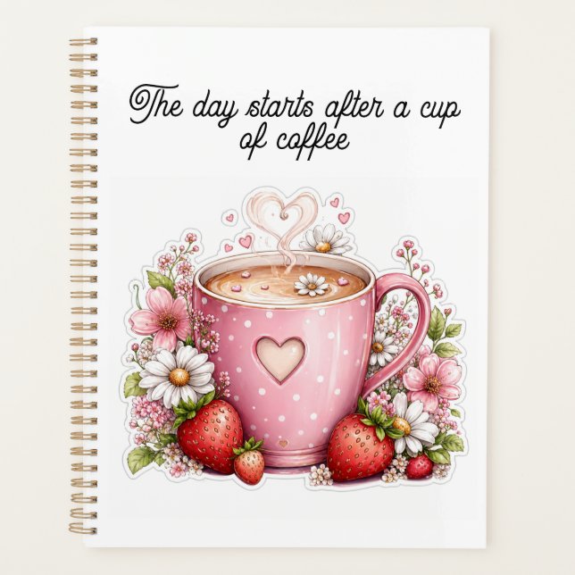 Süße Erdbeeren-Kaffee-Planer-Design  Planer (Vorderseite)