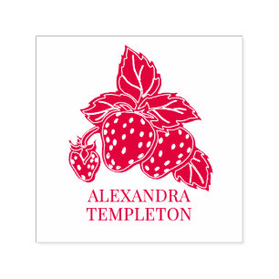 Süße Erdbeeren mit Blättern Name XR Permastempel