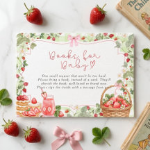 Süße Erdbeeren mit rosa Schleife Baby Shower