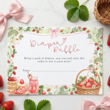 Süße Erdbeeren mit rosa Schleife Baby Shower