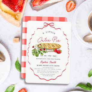Süße Erdbeeren Roter Bogen Mädchen Baby Shower Einladung