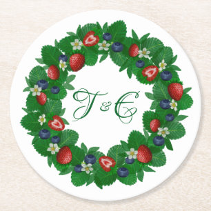 Süße Erdbeeren und Blaubeeren Kranz Untersetzer