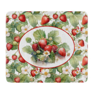 Süße Erdbeeren Wasserfarben Schneidebrett
