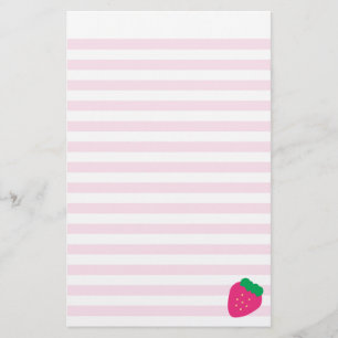 Süße Erdbeergestreiftes Briefpapier