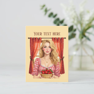 Süße Erdbeerverkäufer individuell anpassbar Postkarte