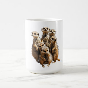 Süße Erdmännchen-Familie Wildlife Damen T-Shirt Kaffeetasse