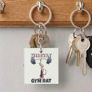 Süße Erdmännchen-Gym-Ratte Lustiger Gewichtheber-C Schlüsselanhänger