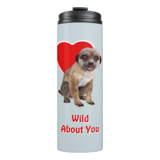 Süße Erdmännchen Wild Nach Dir Rotes Herz Liebe Thermosbecher