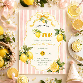 Süße erste Pink Lemonade Geburtstagsfeier  Einladung