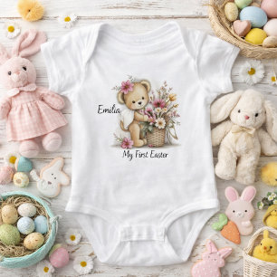 Süße Erstes-Ostern-Löwe-Illustration Baby Strampler