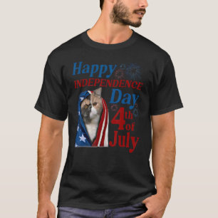 Süße etoxische Katze Unabhängigkeitstag USA 4. Jul T-Shirt