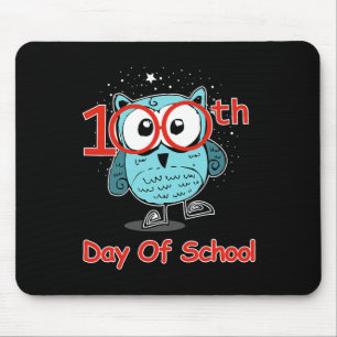 Süße Eule 100. Schultag 100 Tage intelligenter Tee Mousepad