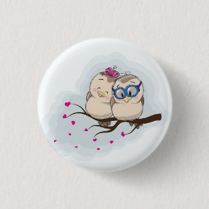 Süße Eule als Geschenk für Jungen Mädchen Button