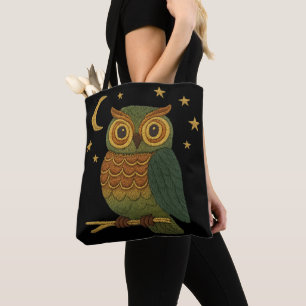 Süße Eule auf einem Zweig Bestickter Look Unisex