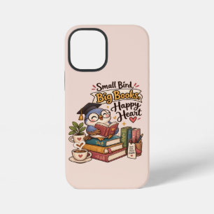 Süße Eule beim Lesen von Büchern Illustrationsnoti iPhone 12 Mini Hülle