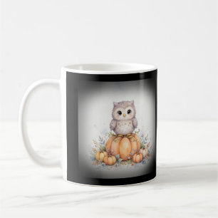 Süße Eule im Kürbisfeld Halloween Kaffeetasse