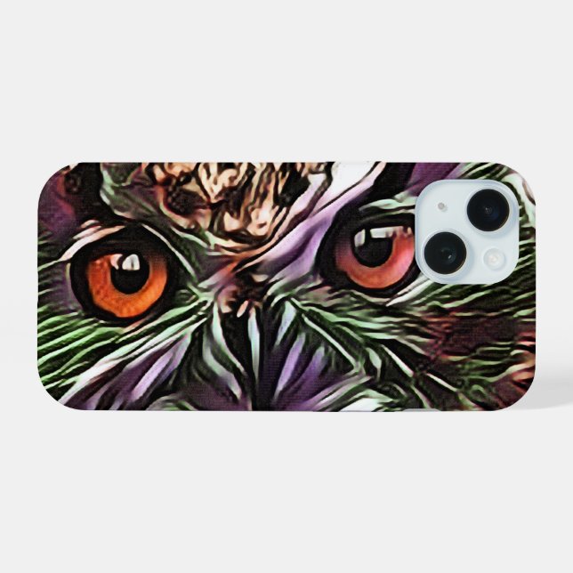 SÜSSE EULE  iPhone 15 HÜLLE (Rückseite (Horizontal))