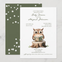 Süße Eule liest ein Buch Baby Shower