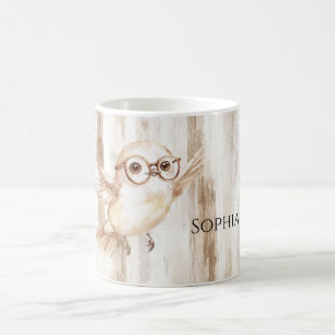 Süße Eule mit Brille  Kaffeetasse