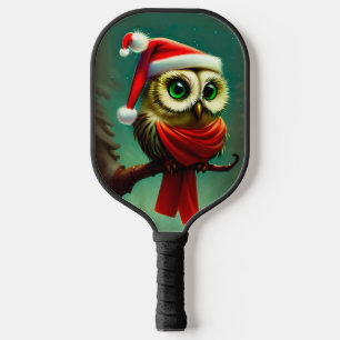 Süße Eule Rustikaler viktorianischer Weihnachten Pickleball Schläger