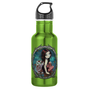 Süße Eule und Feen-Fantasy-Kunst Edelstahlflasche