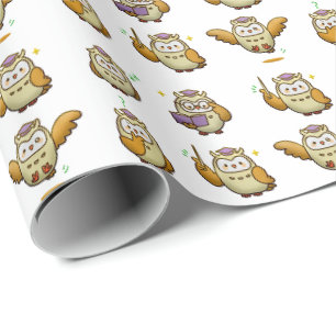 Süße Eulen-Abschlussgeschenk-Verpackungspapier   Geschenkpapier