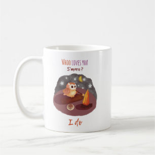 Süße Eulen-Camping-Tasse "Wer liebt dich mehr? Ich Kaffeetasse