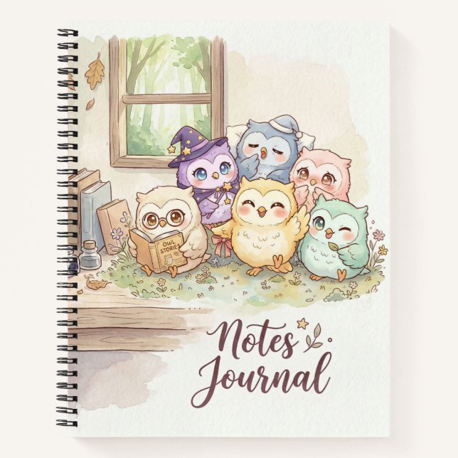 Süße Eulen-Freunde-Notizbuch Notizbuch (Vorderseite)