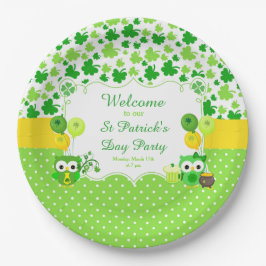 Süße Eulen St. Patrick's Day Party Pappteller