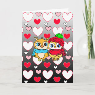 Süße Eulen   Valentinstag   Ich liebe dich Karte