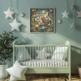 Süße Eulen-Waldtiere-Nursery-Poster Poster