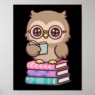 Süße Eulenbibliothekarin Bücher Poster