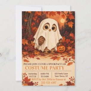 Süße Eulengeist-Kostenüm Halloween-Party-Einladung Einladung