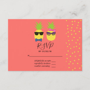 Süße exotische tropische Sommer-Strand-Hochzeit RS RSVP Karte