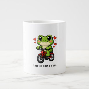 Süße Fahrrad fahrender Frosch Kawaii Frosch Fahr Jumbo-Tasse