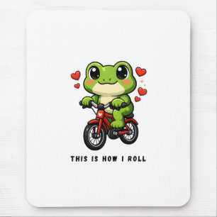 Süße Fahrrad fahrender Frosch Kawaii Frosch Fahr Mousepad