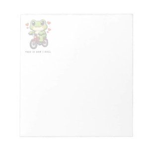 Süße Fahrrad fahrender Frosch   Kawaii Frosch Fahr Notizblock
