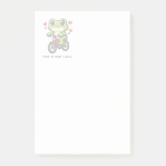 Süße Fahrrad fahrender Frosch | Kawaii Frosch Fahr Post-it Klebezettel