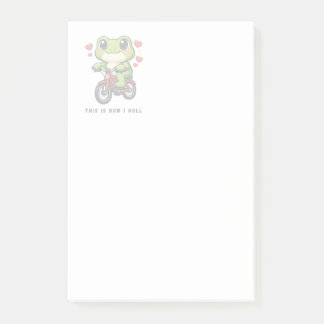 Süße Fahrrad fahrender Frosch | Kawaii Frosch Fahr Post-it Klebezettel