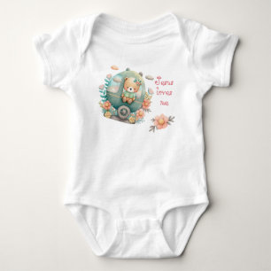 Süße Faith Pastell Reizender Bär Kinderwagen Blume Baby Strampler