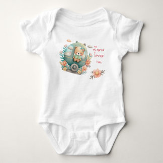 Süße Faith Pastell Reizender Bär Kinderwagen Blume Baby Strampler