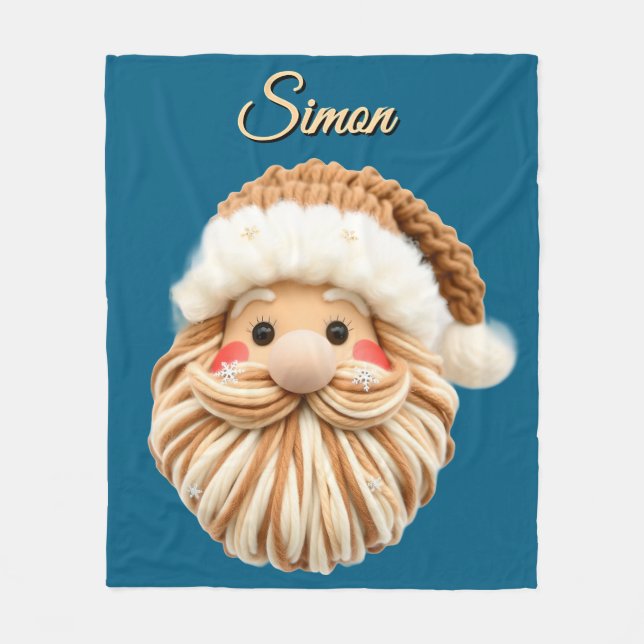 Süße falsche Garn-Weihnachtsmann-Häkeln  Fleecedecke (Vorderseite)