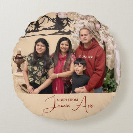 Süße Familie Personalisiertes Geschenk von Rundes Kissen