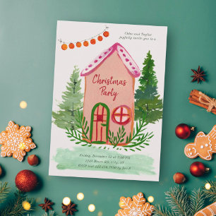 Süße Familienhaus-Weihnachtsfeier Einladung