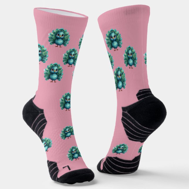 Süße Fantasie-verspielte Blaue Pfau, Crew Socken (Gewinkelt)