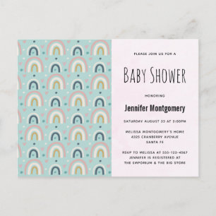 Süße fantasievolle Regenbogen-Muster-Baby-Party Einladungspostkarte