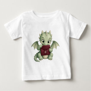 Süße Fantasy-Baby-Drache liest E-Mails Baby T-shirt