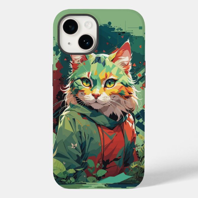 Süße Fantasy-Farbspritzer-Katze Design Case-Mate iPhone Hülle (Rückseite)
