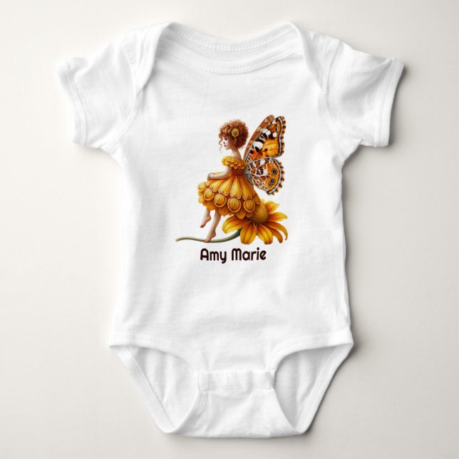 Süße Fantasy-Fee Name hinzufügen  Baby Strampler (Vorderseite)