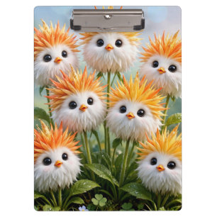 Süße Fantasy-Küken-Blumen-Garten Klemmbrett